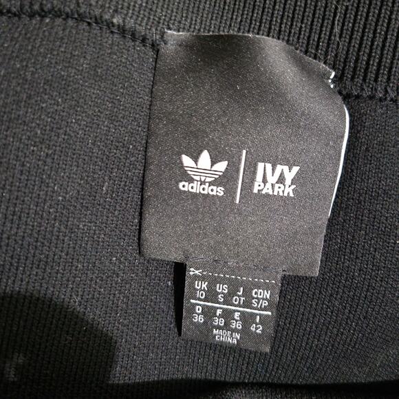 Adidas Ivy Park Knit Skirt Black Mini Logo Bodycon Neon Trefoil Drip 2.2 Small - Picture 7 of 16